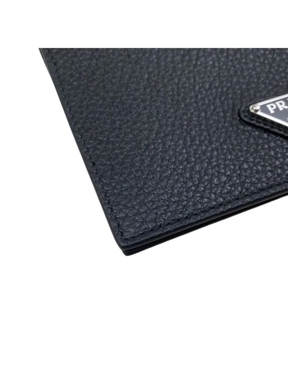 Prada Card Case Passport Calf Leather Triangle Logo - Picture 3 of 9